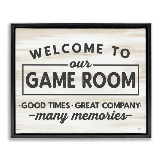 Stupell Industries Welcome To Game Room Floater Framed Art